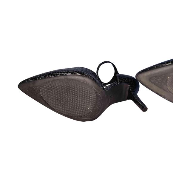 Michael Kors Black Snakeskin Pointed Toe Stiletto Heels Size 9M - Picture 6 of 9